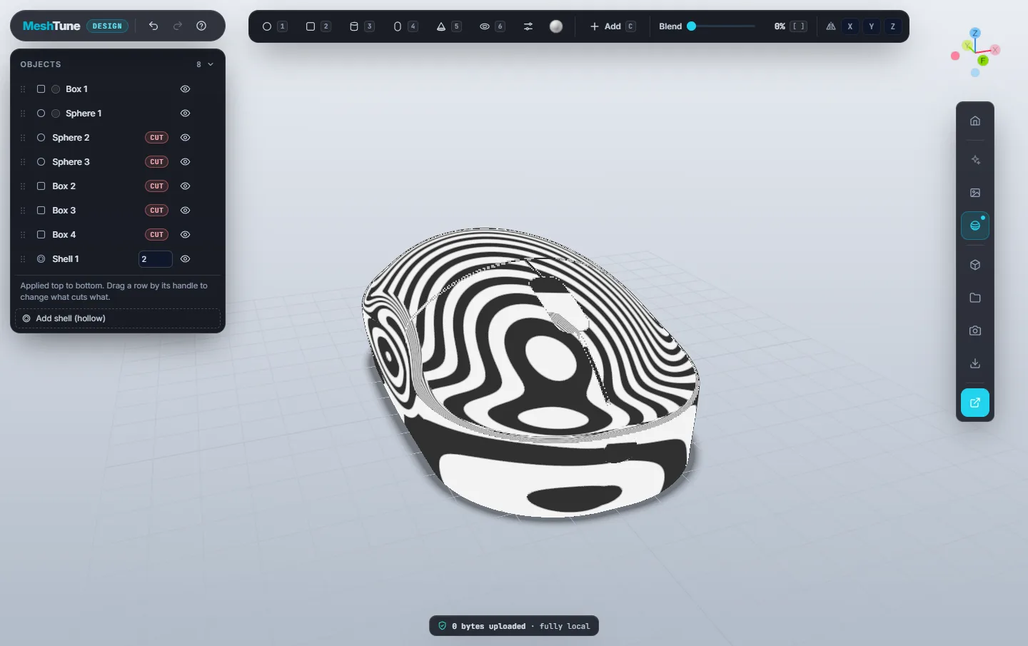 Zebra stripes on a mouse shell