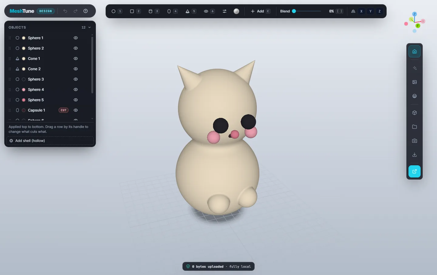 The cat figure with Studio lighting off